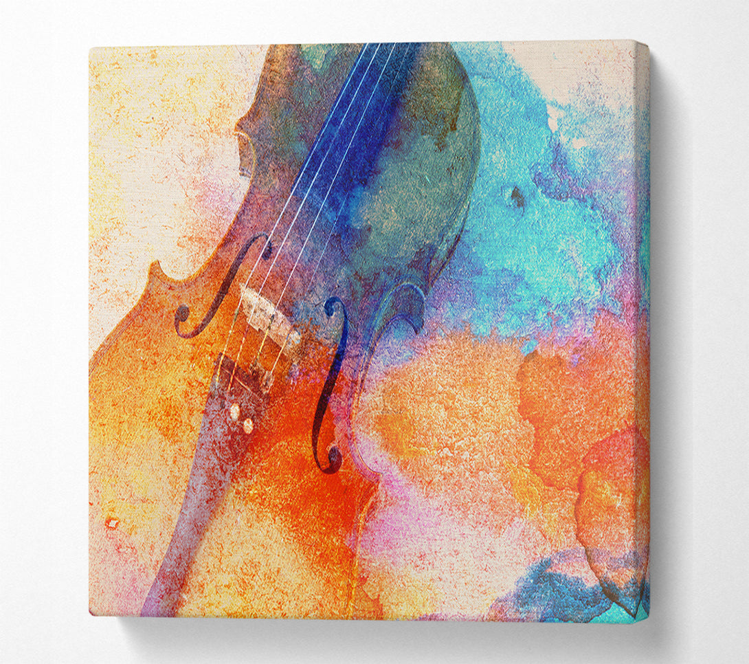  A Canvas Print of Water colour splash violin Canvas Art