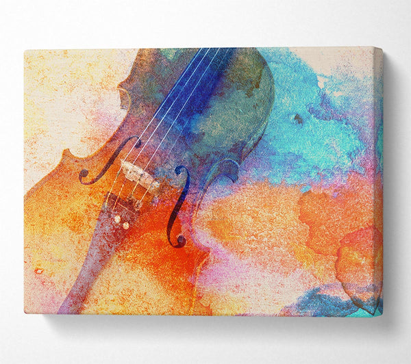  A Canvas Print of Water colour splash violin Canvas Art