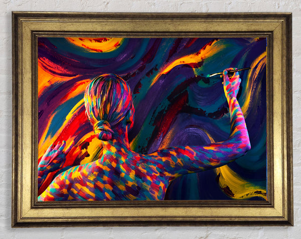 Body painter painting Framed Print