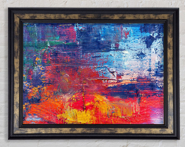 Textured colours on canvas media Framed Print