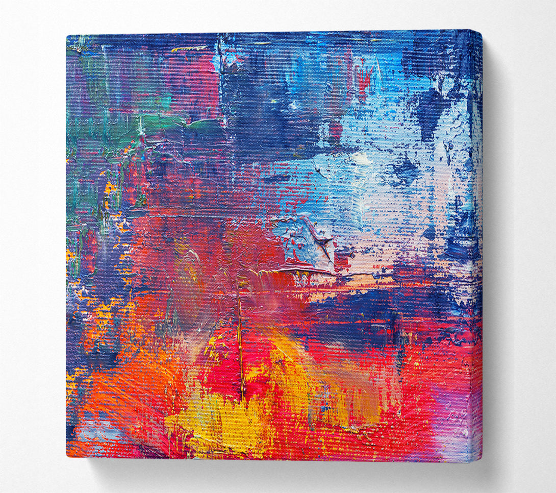  A Canvas Print of Textured colours on canvas media Canvas Art