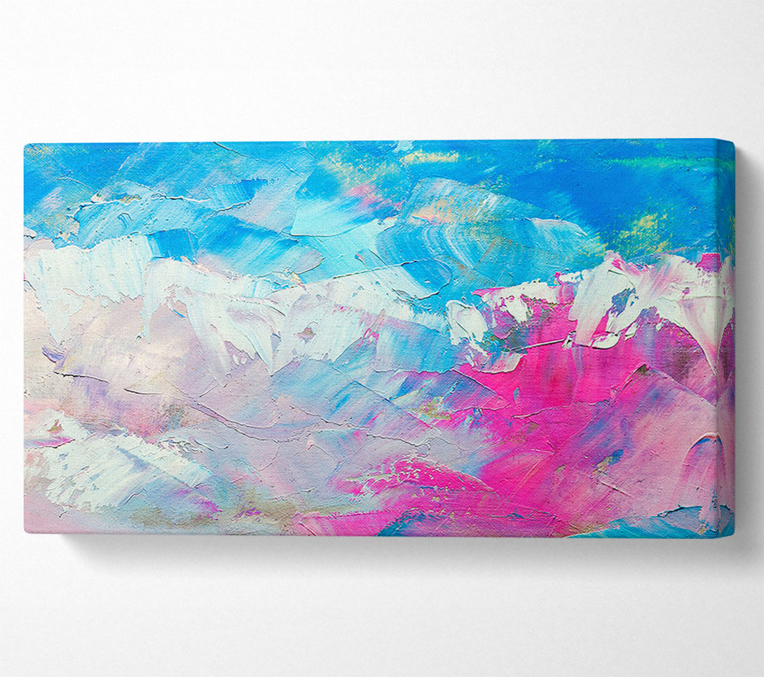  A Canvas Print of Pink and blue paint strokes Canvas Print