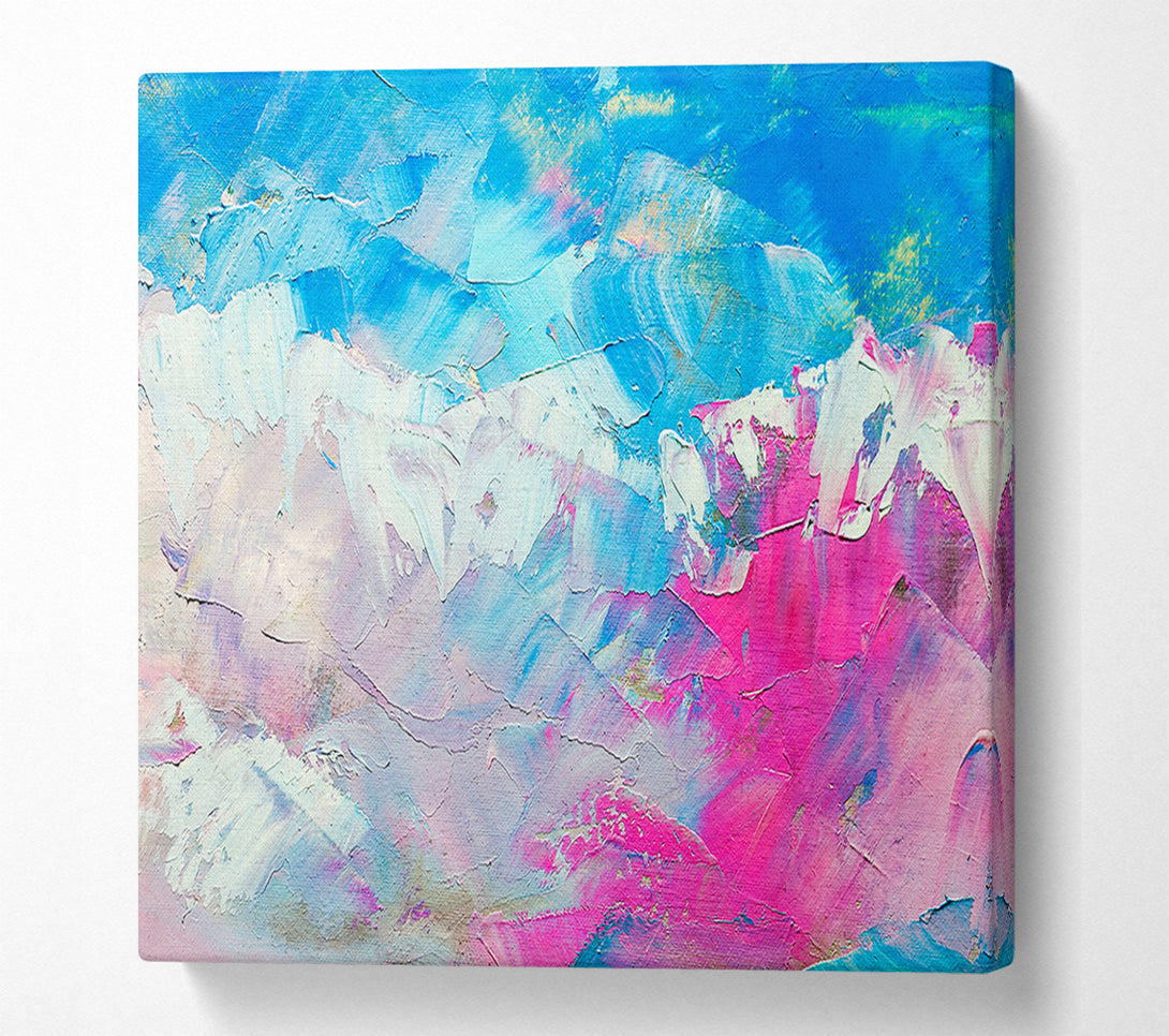  A Canvas Print of Pink and blue paint strokes Canvas Print