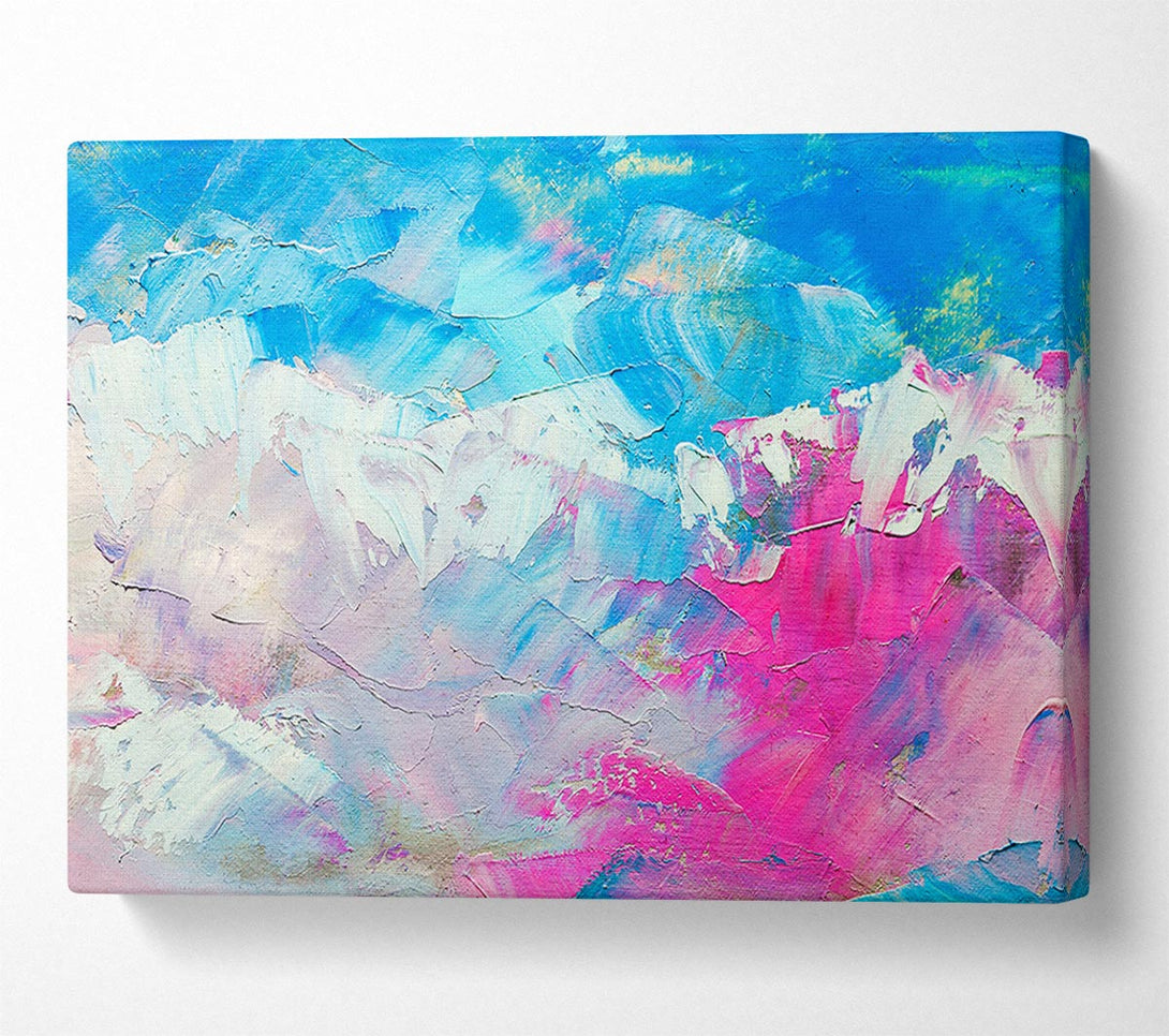  A Canvas Print of Pink and blue paint strokes Canvas Print