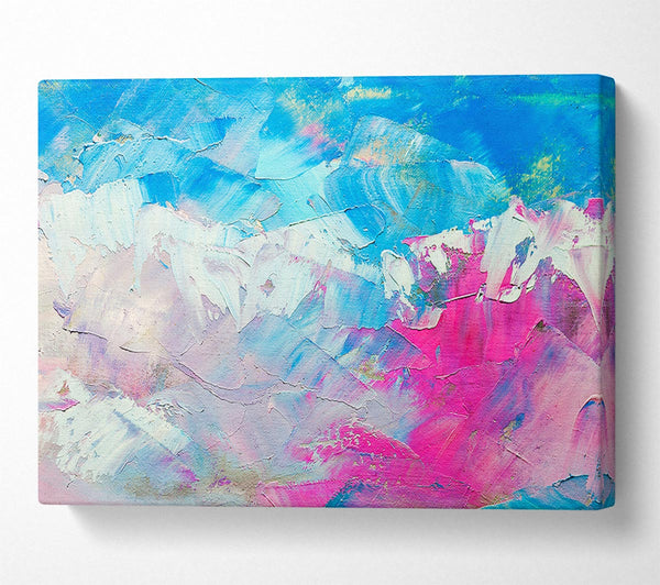  A Canvas Print of Pink and blue paint strokes Canvas Print