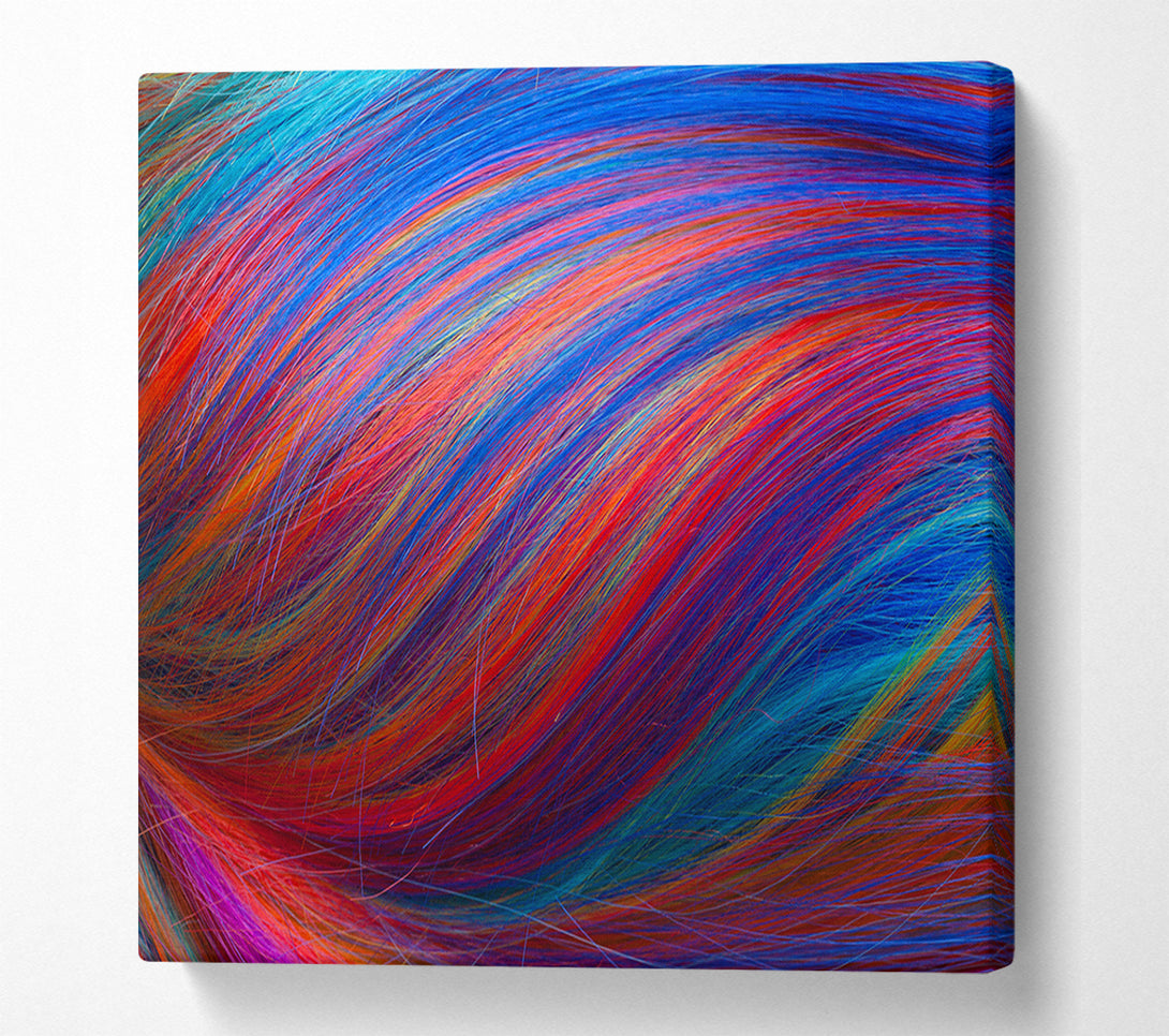 A Canvas Print of Multicoloured hair up close Canvas Wall Art