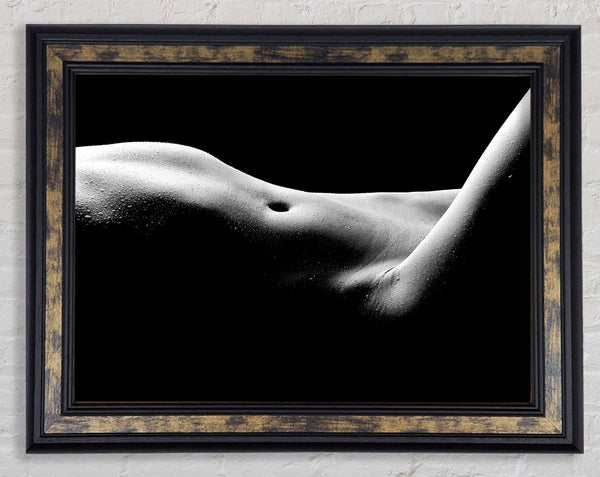 Water droplets on body Framed Print