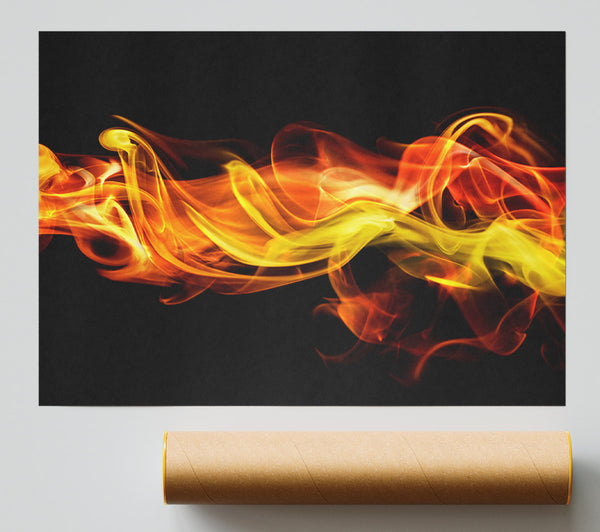 Fire Smoke Orange Print