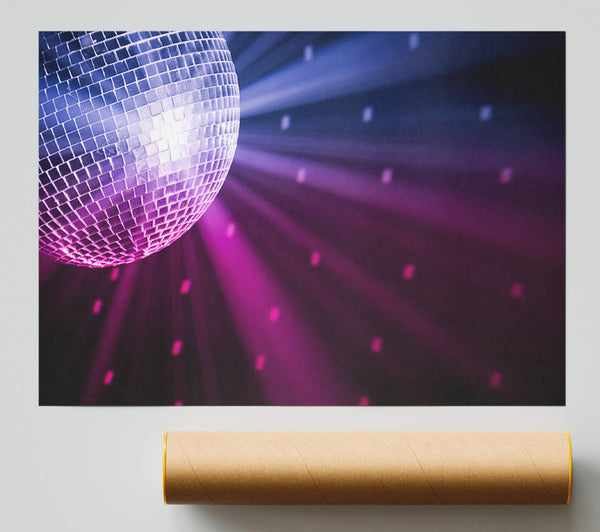 Disco Ball Blue And Pink Poster