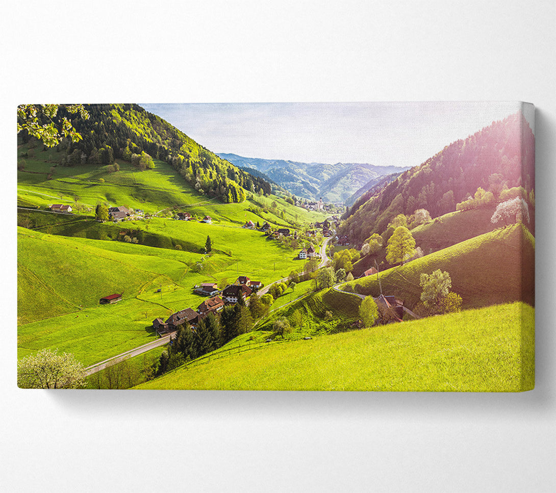  A Canvas Print of The village in the valley Canvas Art
