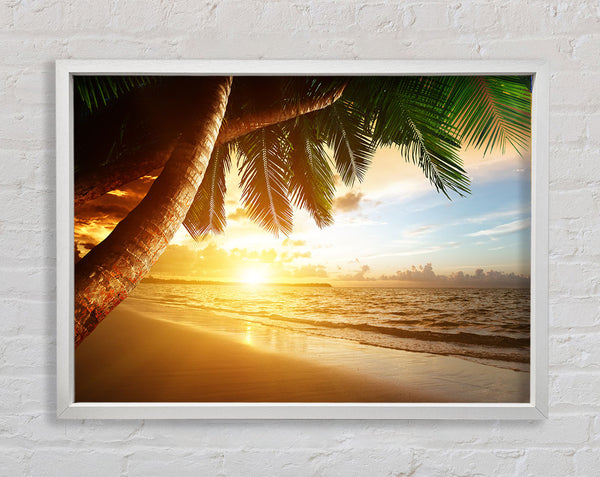 Low sunset at the beach Framed Print