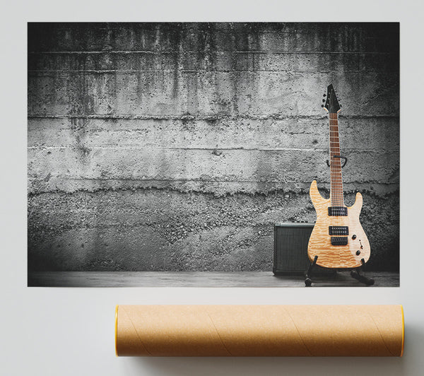 Metal Guitar Grunge Poster
