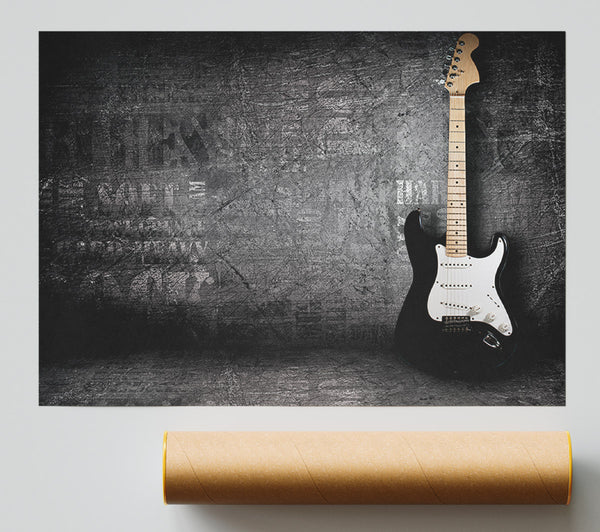 Grunge Guitar Distressed Poster