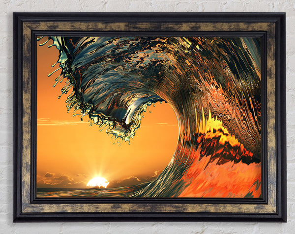 Detailed waves highly exposed Framed Print