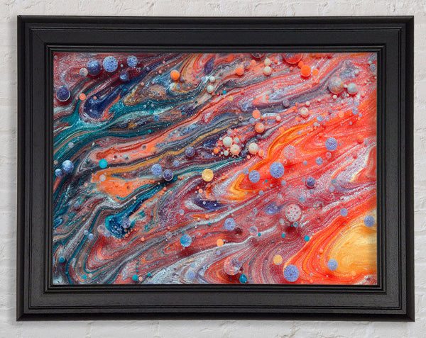 Circles of paint and colour Framed Print