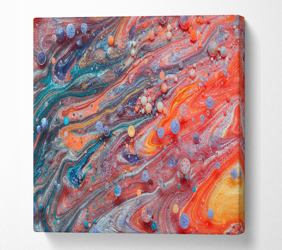  A Canvas Print of Circles of paint and colour Canvas Wall Art