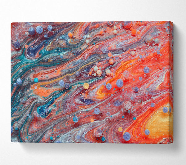  A Canvas Print of Circles of paint and colour Canvas Wall Art