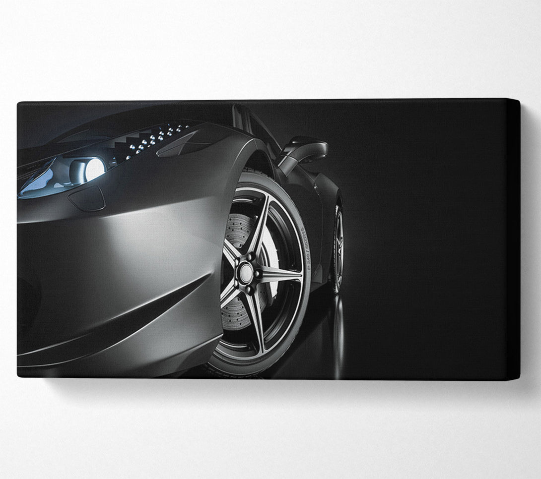  A Canvas Print of close up super car lights Canvas Wall Art