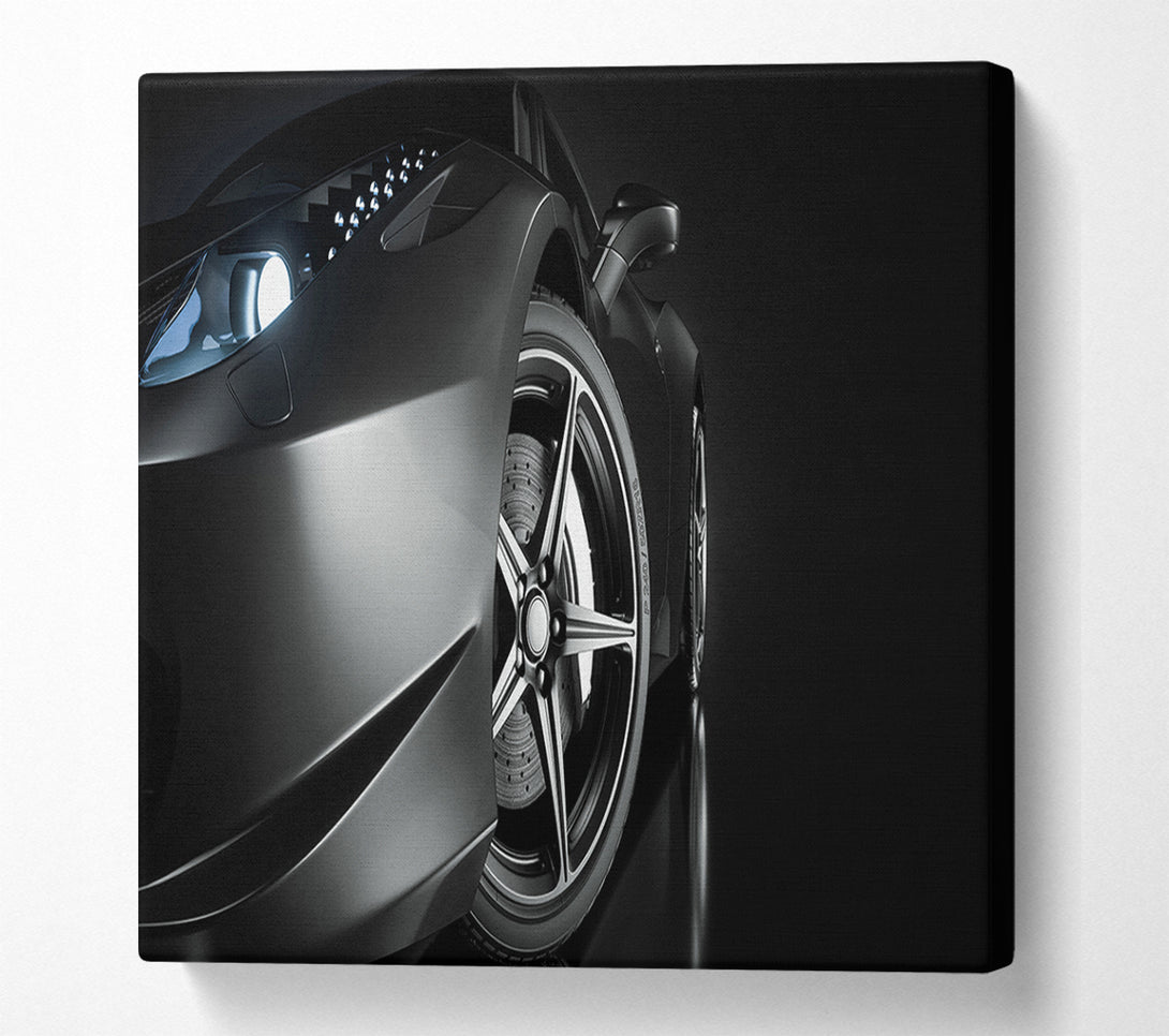  A Canvas Print of close up super car lights Canvas Wall Art