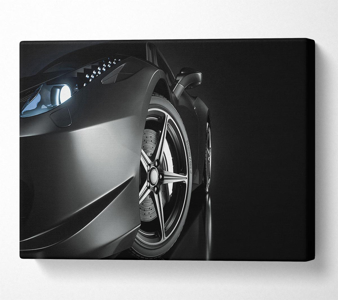  A Canvas Print of close up super car lights Canvas Wall Art