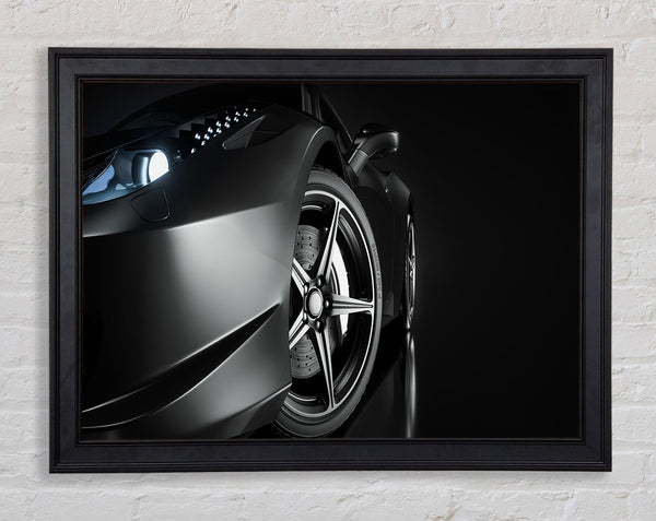 close up super car lights Framed Print