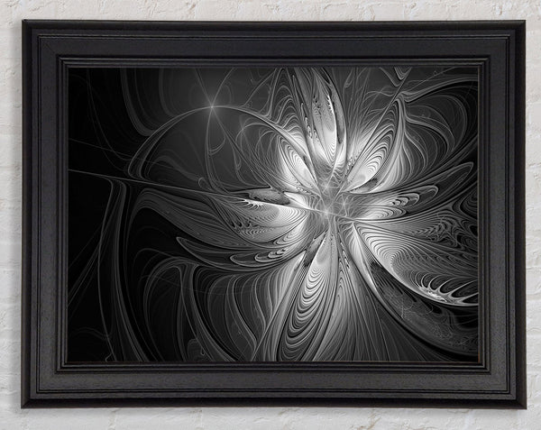 Swirled up black and white lines Framed Print