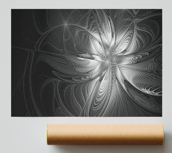 Swirled Up Black And White Lines Giclee Print