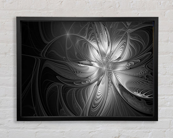 Swirled up black and white lines Framed Print