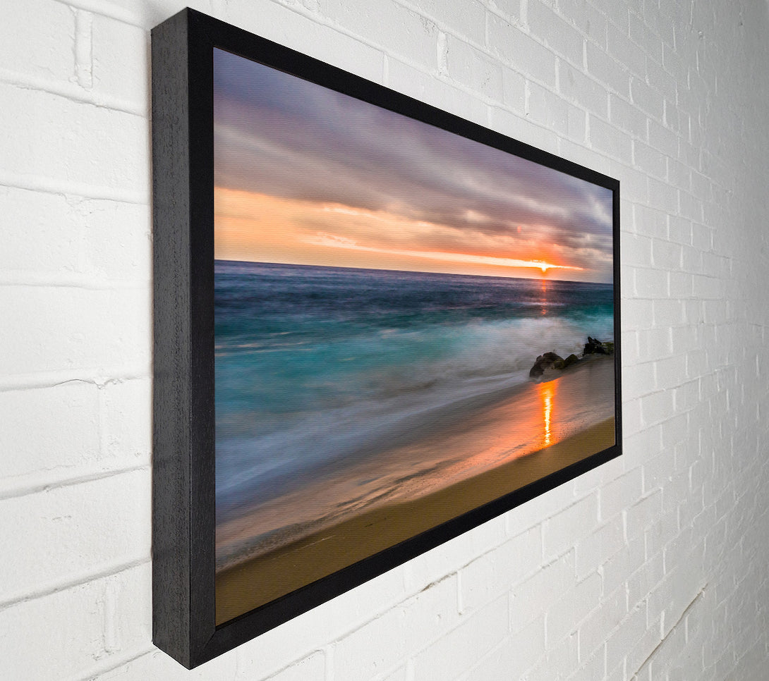  A Canvas Print of Washed up to the beach sunset Canvas Art