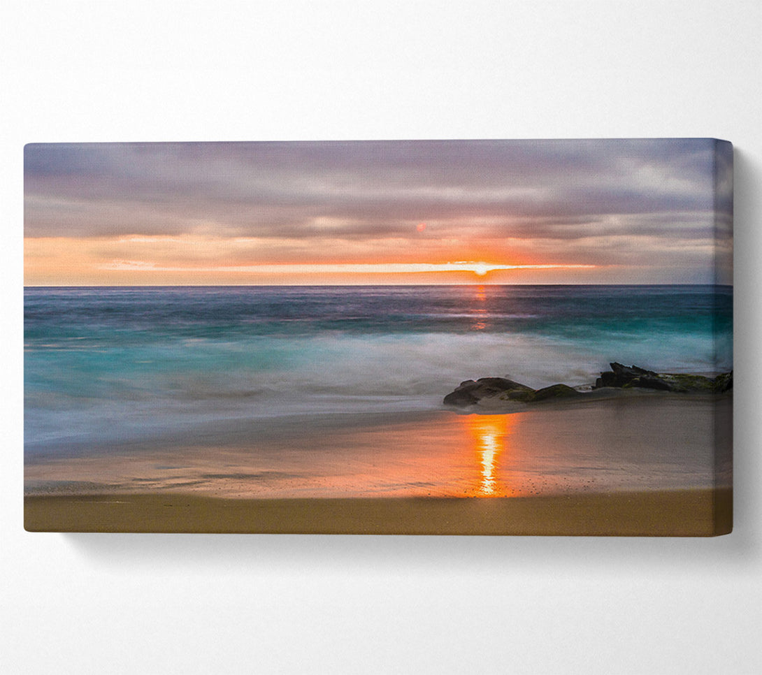  A Canvas Print of Washed up to the beach sunset Canvas Art