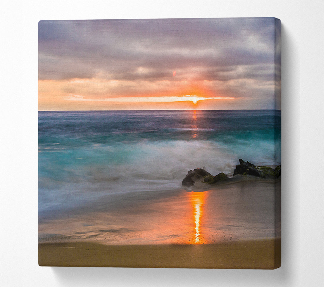  A Canvas Print of Washed up to the beach sunset Canvas Art