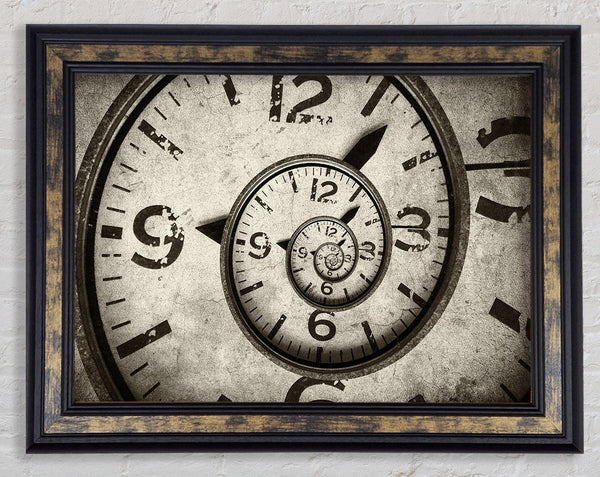 Swirled up clock Framed Print