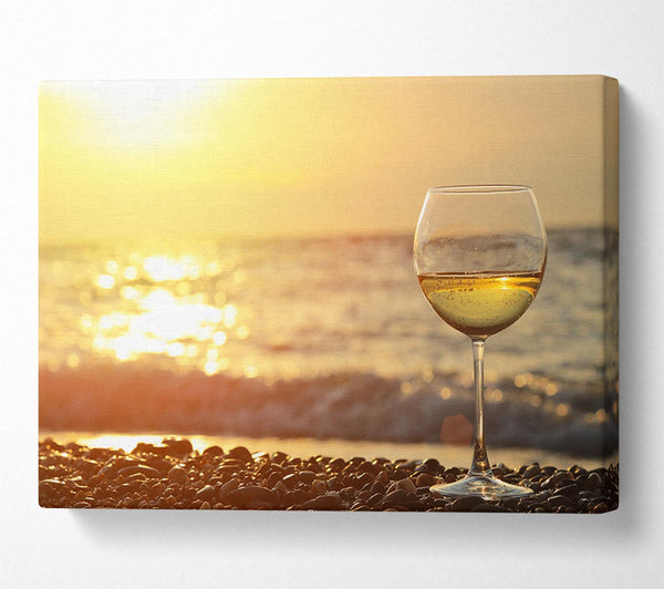  A Canvas Print of Wine on the beach Canvas Wall Art