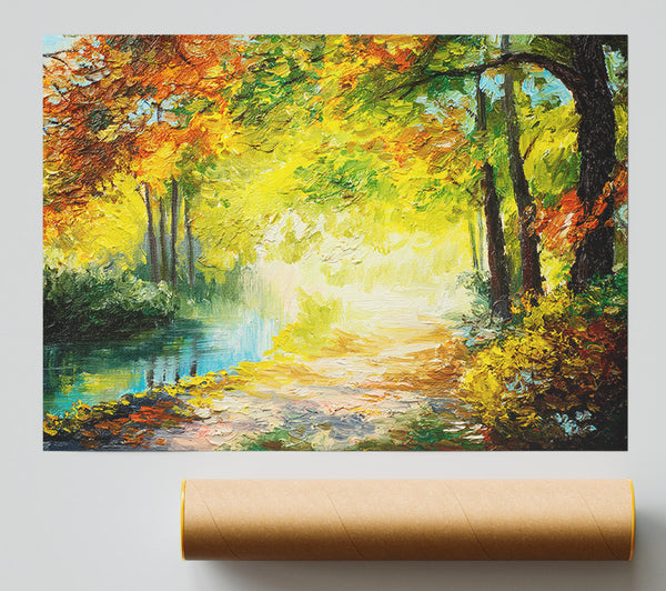 Hand Painted Woodland Scene Print