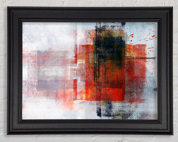 Abstract red square paint roller Framed Print