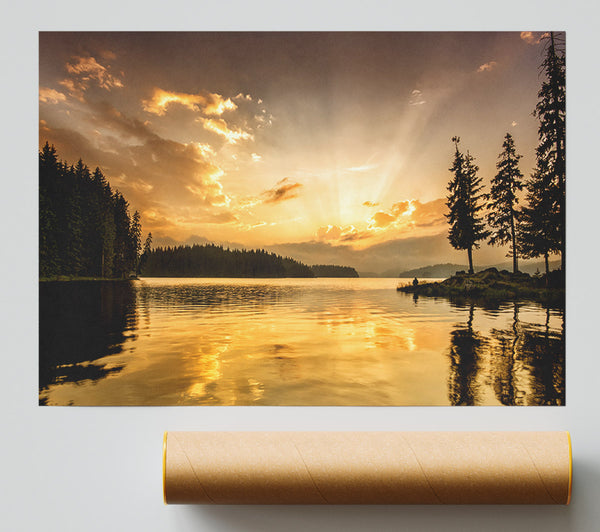 Yellow Skies Woods Print