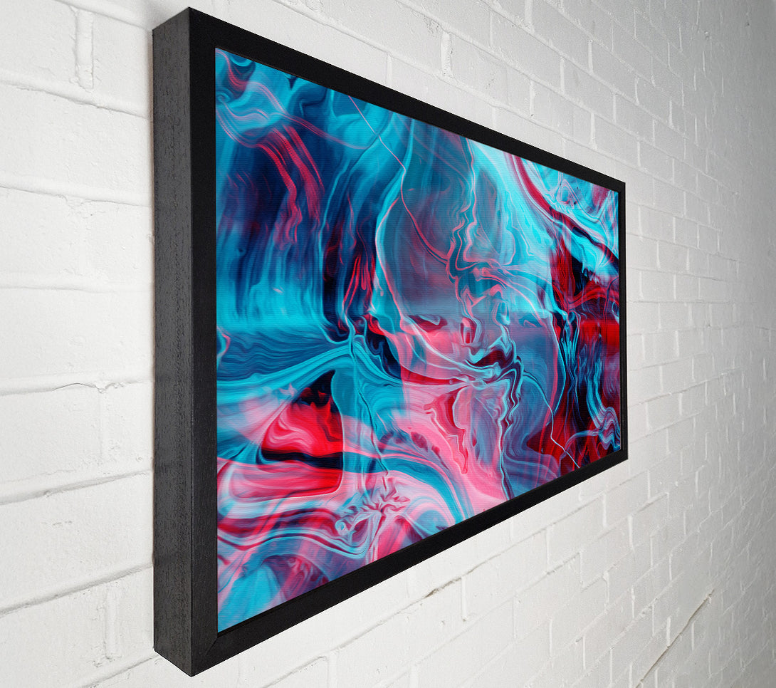  A Canvas Print of Red and blue waves of colours Canvas Wall Art