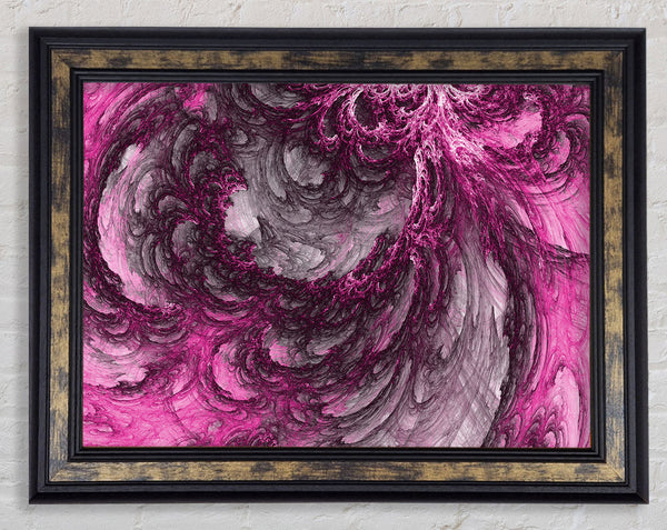 Pink distortion waves Framed Print