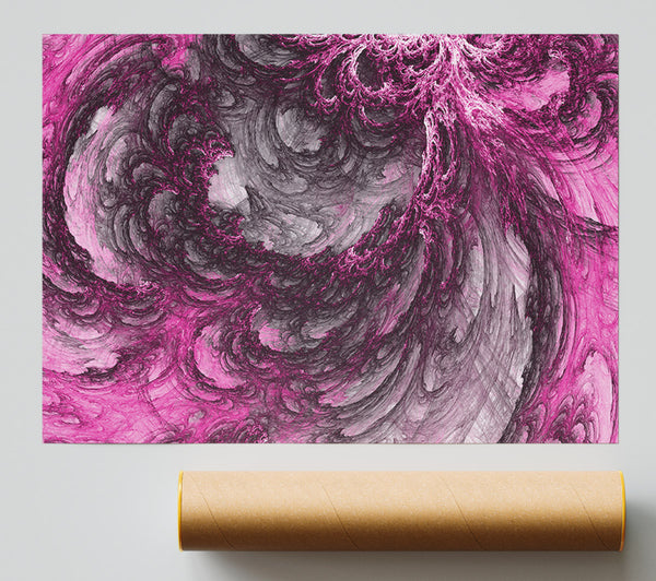 Pink Distortion Waves Giclee Print