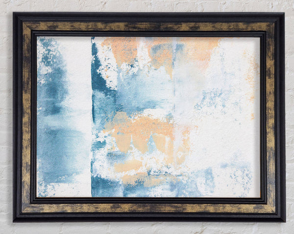 Textured blue and cream Framed Print