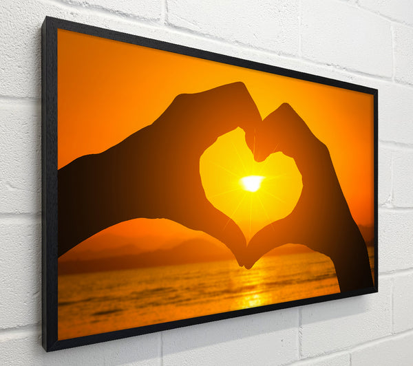 love heart hands sunset