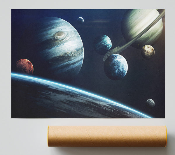Out In Space Planets Giclee Print