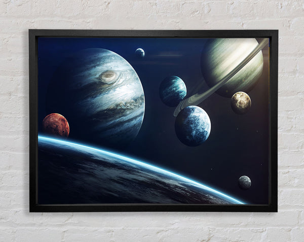 Out in space planets Framed Print