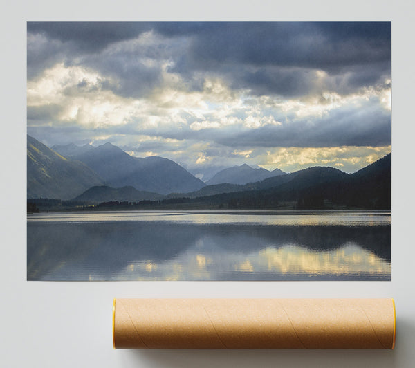 Grey Tones Of Mountain View Giclee Print