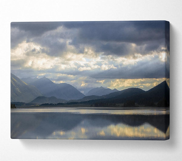  A Canvas Print of Grey tones of mountain view Canvas Wall Art