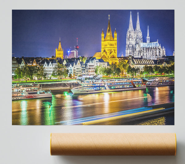 Bold Lights On The Harbour Print