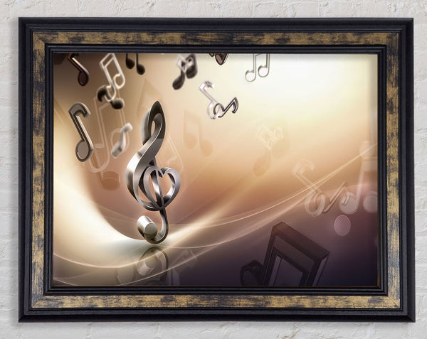 Musical notes love Framed Print