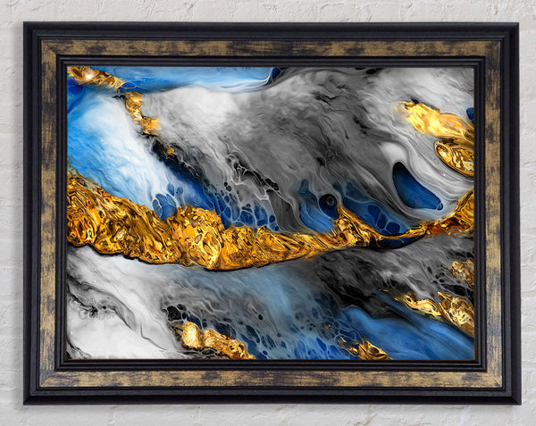 Oil flow of colours Framed Print