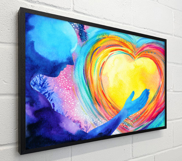Water colour warming heart
