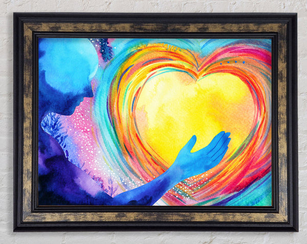 Water colour warming heart Framed Print